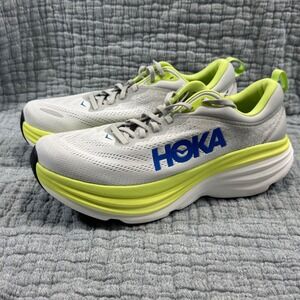 NEW Hoka One One Bondi 8 -Mens 10.5D - Stardust/ Lettuce - Running Shoes